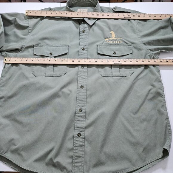 Cabela's Shirt Men XL Military Green Safari Series LS Buttons Pockets Cotton - Picture 4 of 16